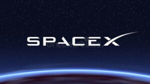 illustration-deep-space-spacex-logo-over-vector-planet-195641418